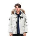 White Large Winter Fur Hooded Down Jacket Stylish Lightweight Quilted Warm Puffer Coat