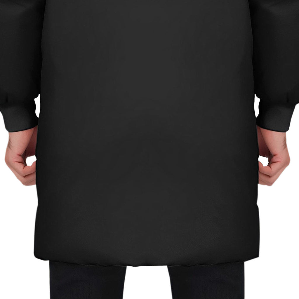 Black Large Winter Fur Hooded Thick Overcoat Jacket Stylish Lightweight Quilted Warm Puffer Coat