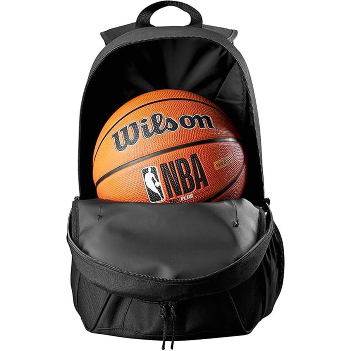 Ryggsäck Wilson NBA Team, svart med gyllene detaljer, sidofickor för vattenflaska
