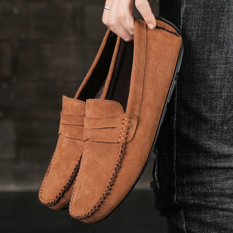 Men's Shoes Leather Slip-On Breathable Loafers