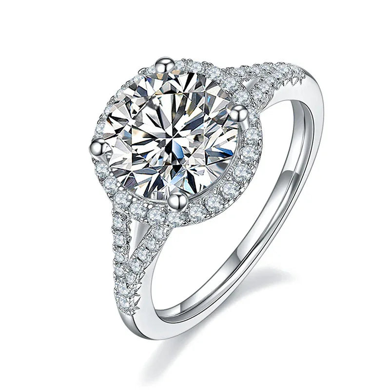 Women's Inlaid Luxury Silver Wedding Ring