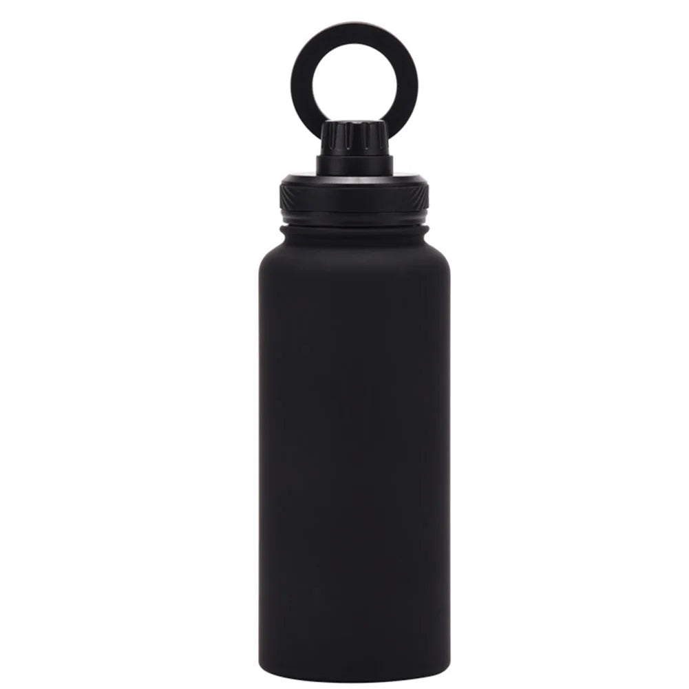 Isolierte Wasserflasche mit Handyhalterung