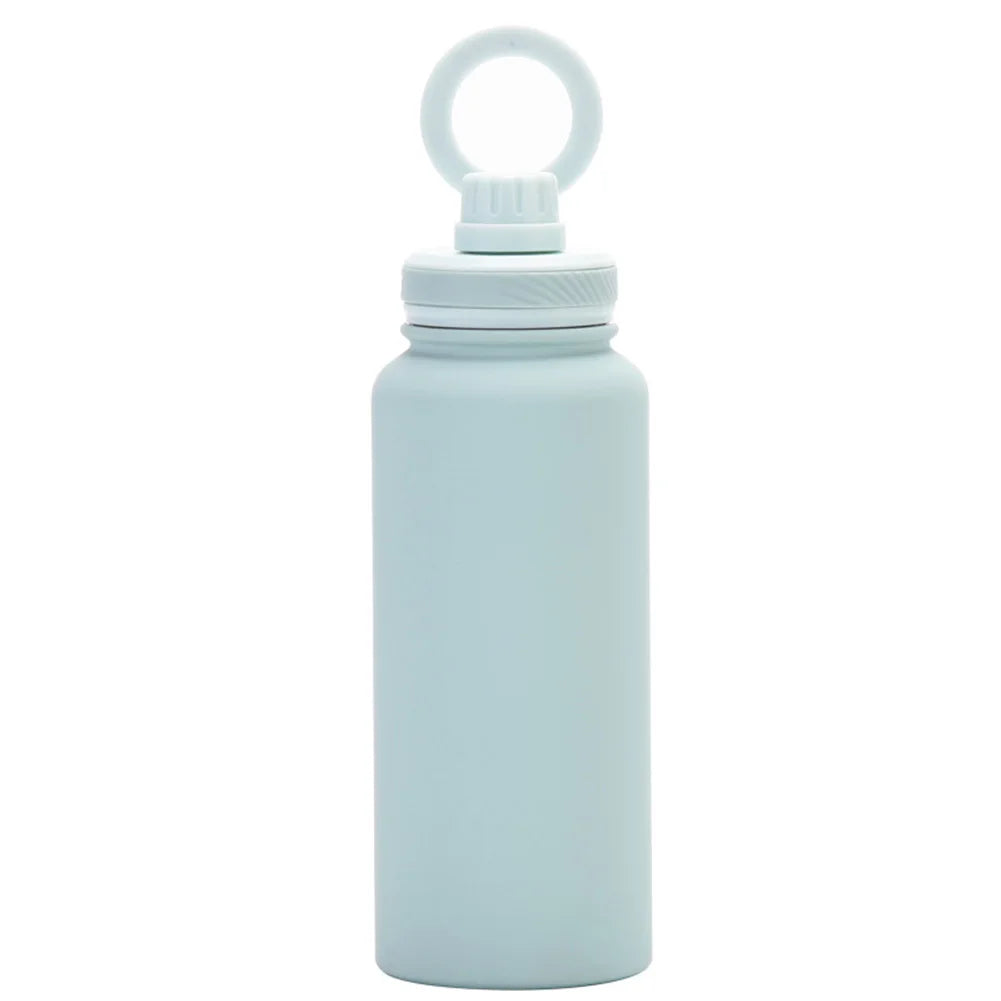 Isolierte Wasserflasche mit Handyhalterung