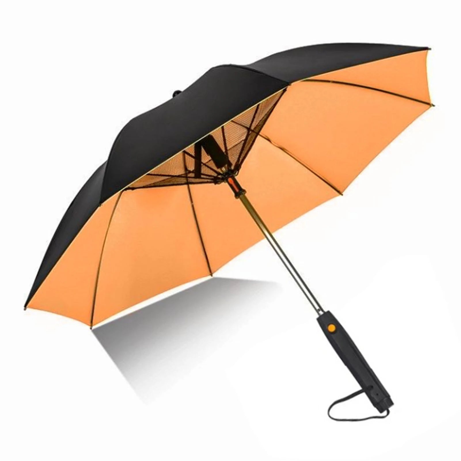 Tragbarer Regenschirm mit Ventilator und Sprühfunktion