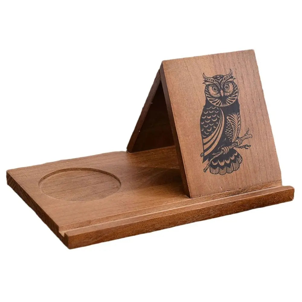 Wooden Book Stand With Cup Holder
