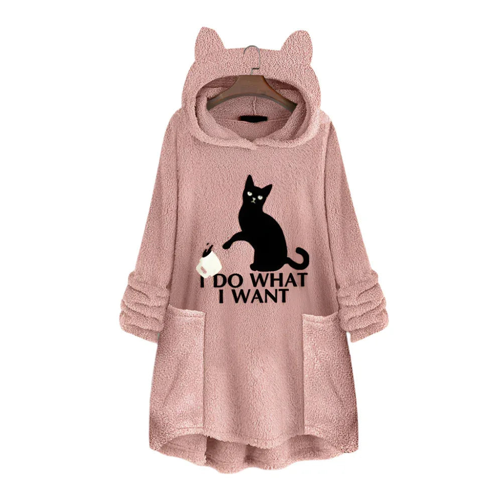 Women's Long Cat Hoodies