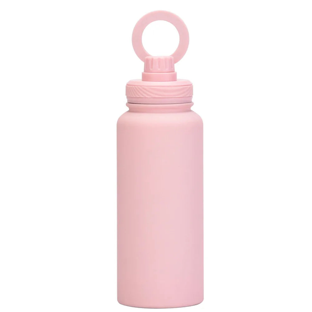 Isolierte Wasserflasche mit Handyhalterung