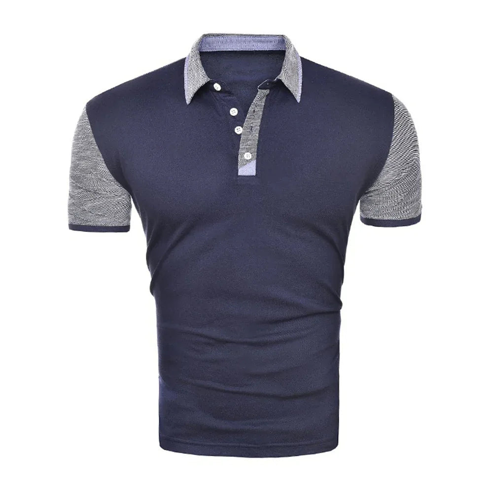 Fashion Men's Short Sleeve Buttoned Polo Shirt