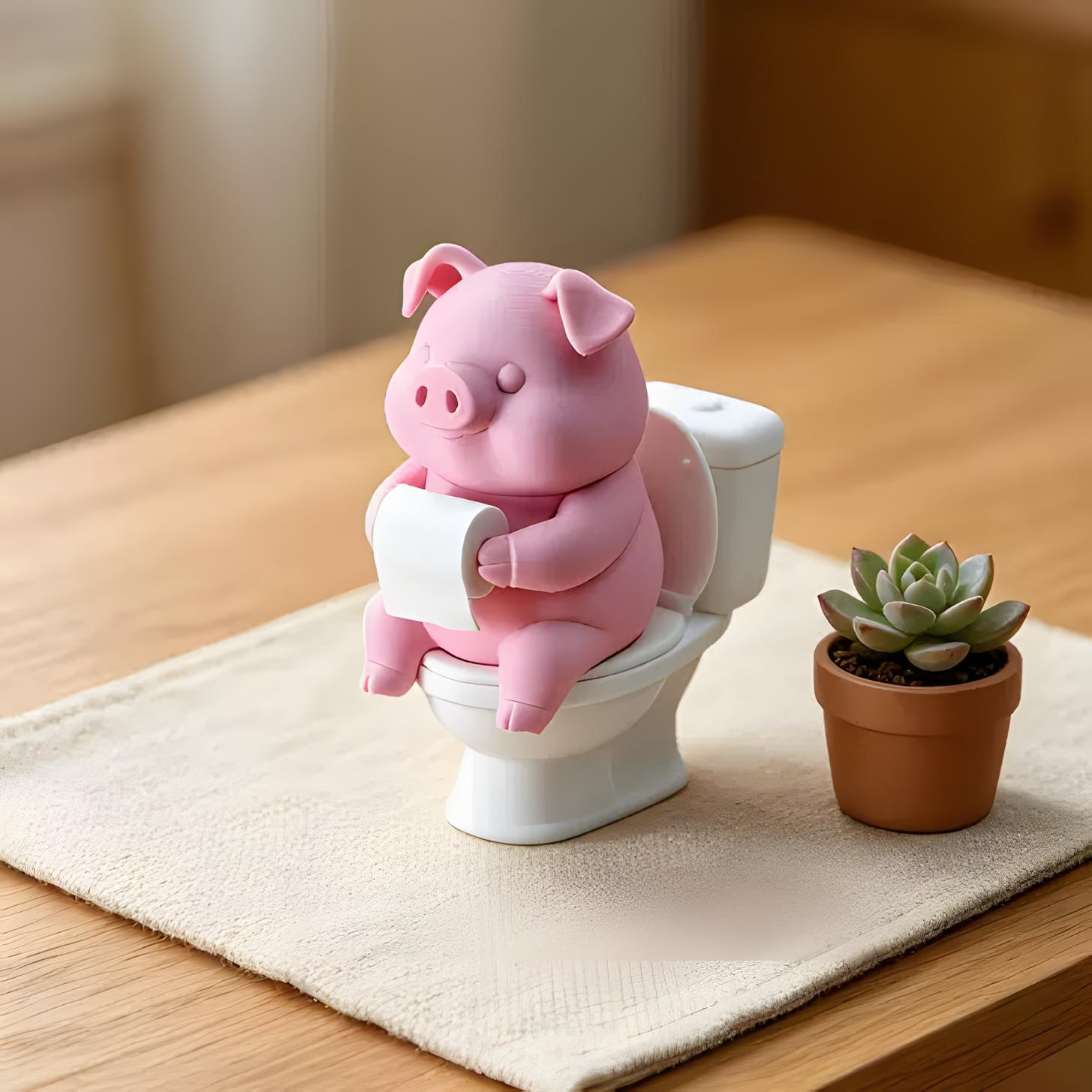 Pig Toilet Paper Holder Ornament