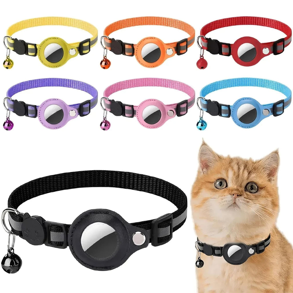 Reflektierendes Katzenhalsband mit Apple AirTag-Halterung