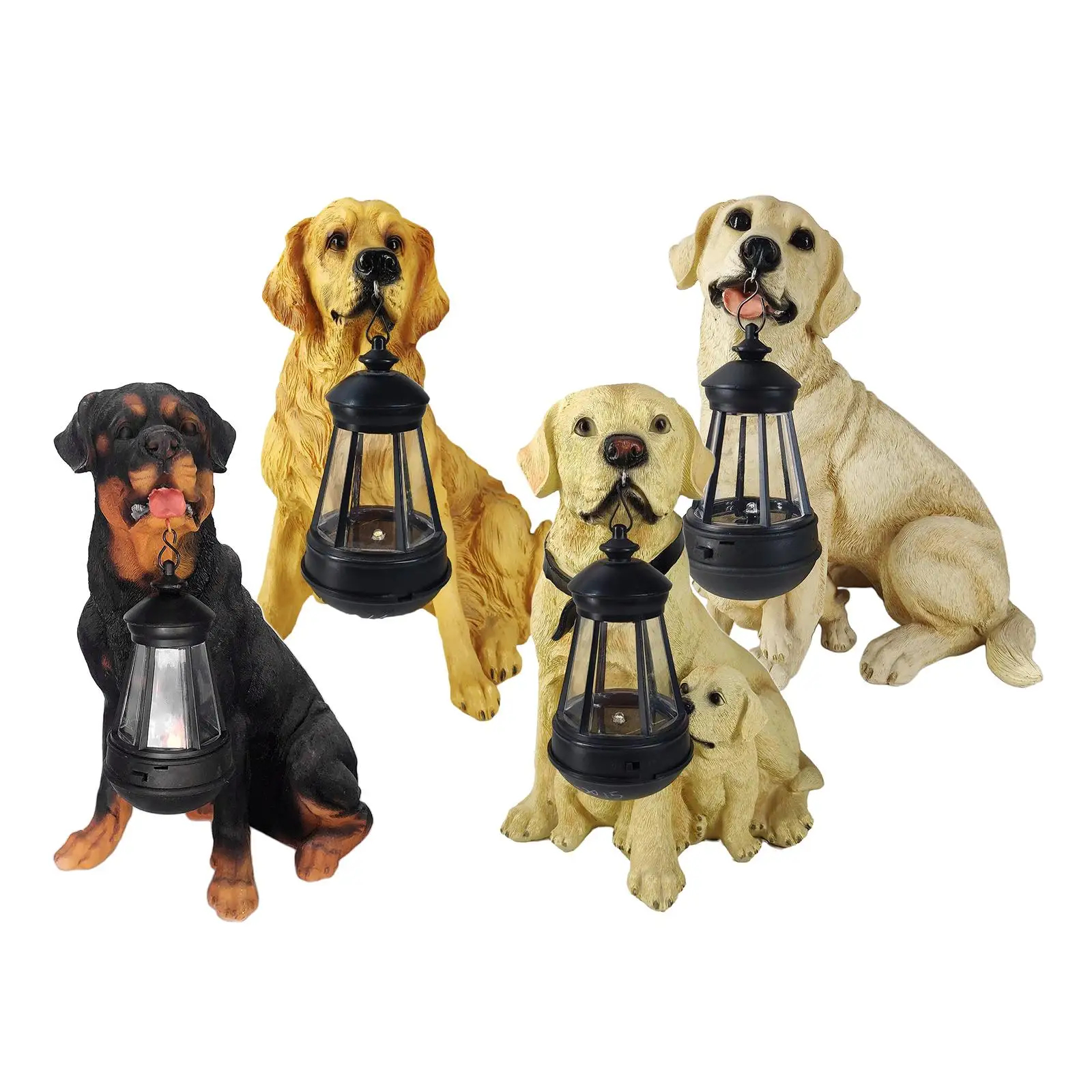 Solar Dog Lantern Garden Statue
