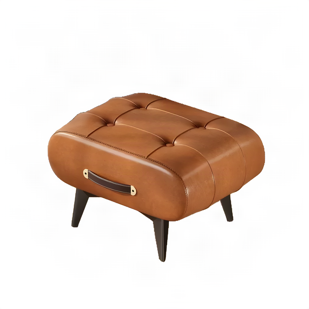 Tufted Footstool with Carry Handle