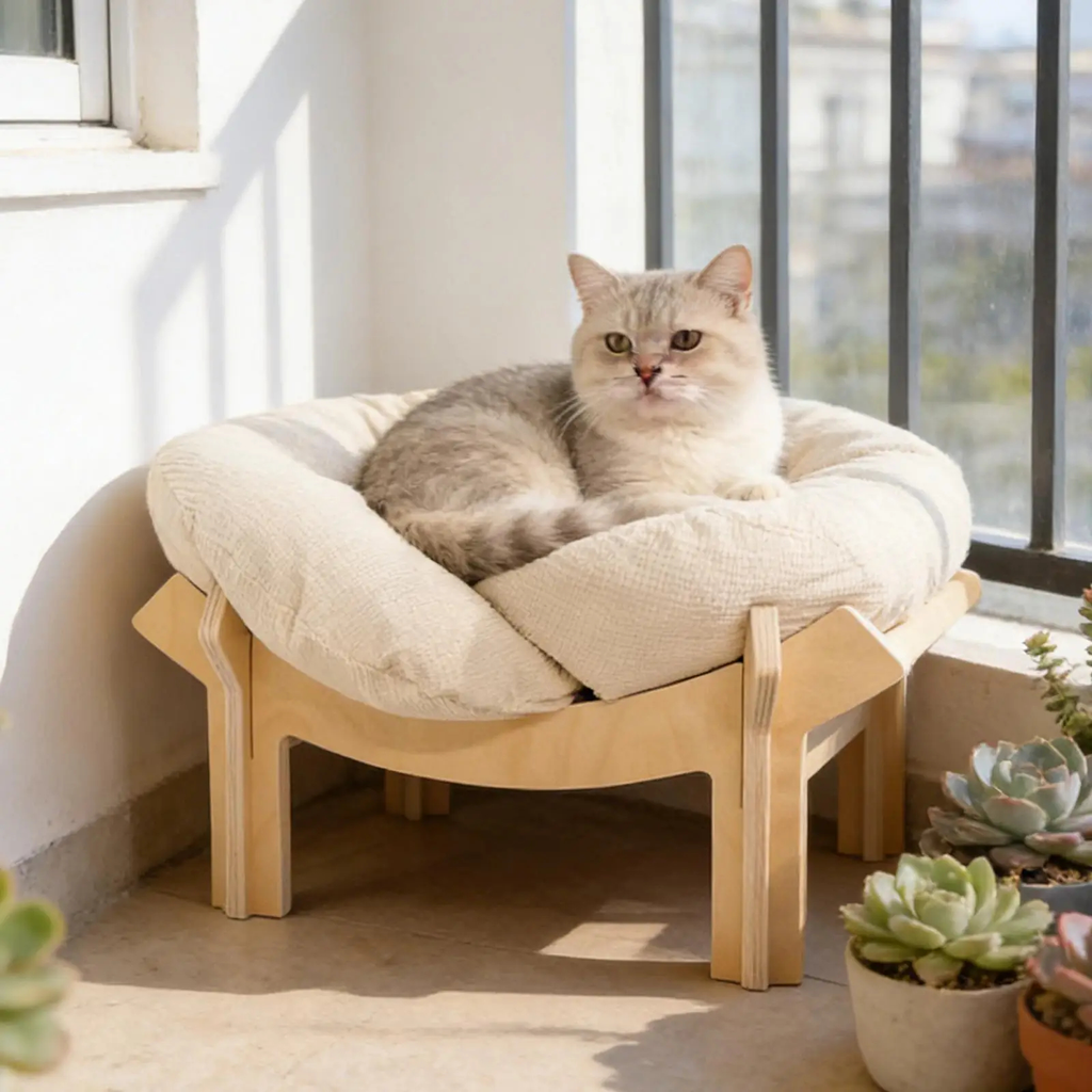 Wooden Frame Cat Bed