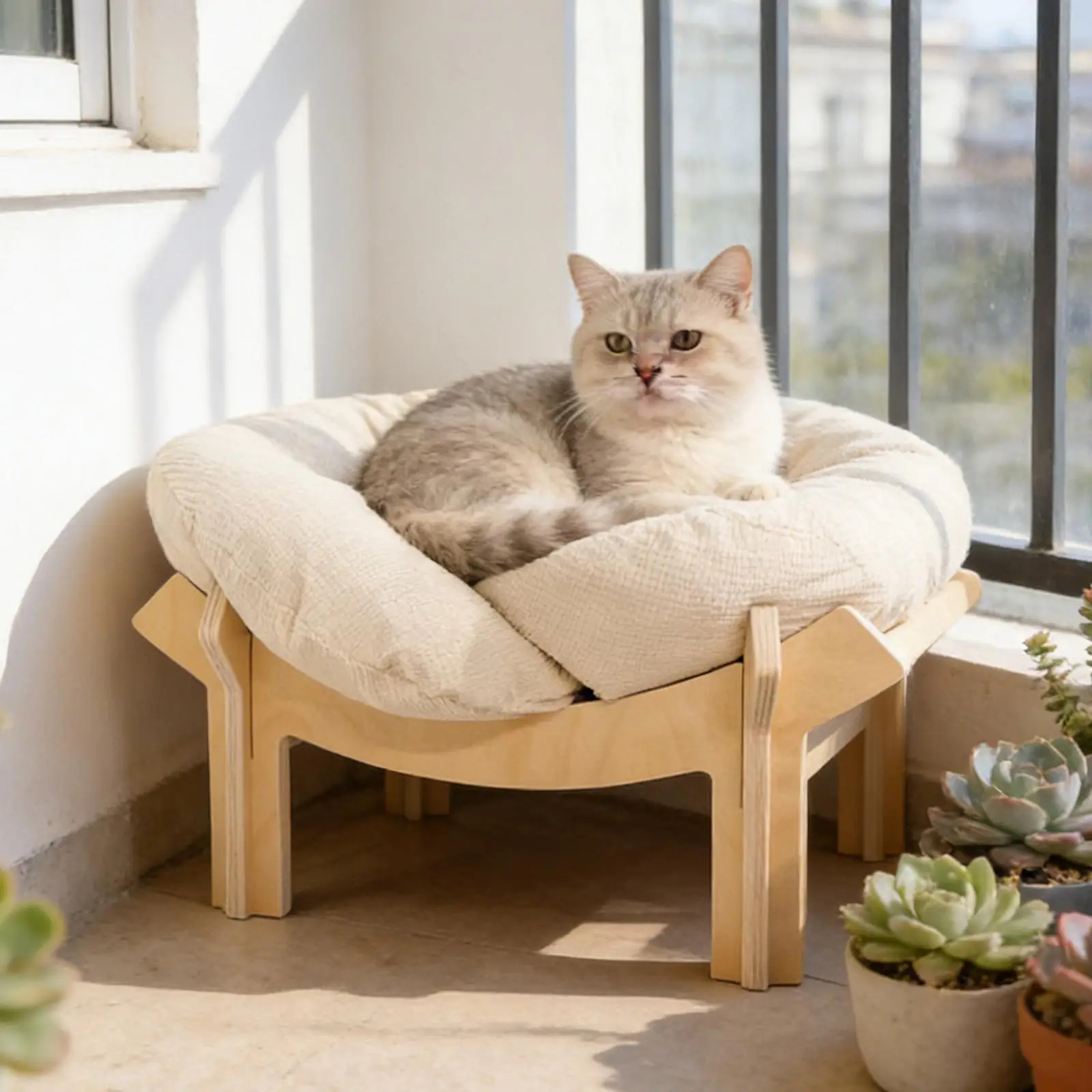 Wooden Frame Cat Bed
