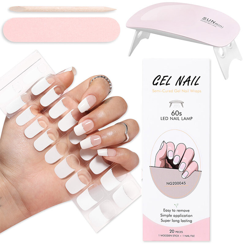 Gel-Nagelfolien mit UV-Lampen-Set
