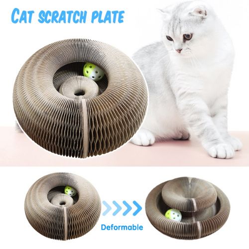 Rundes Katzenkratzbrett mit Orgelmotiv