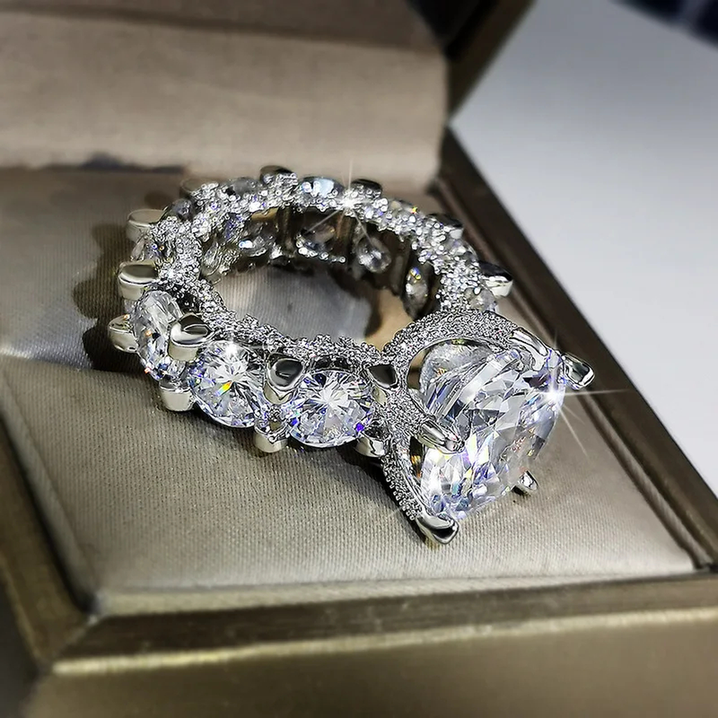 Crystal Leaf Statement Ring