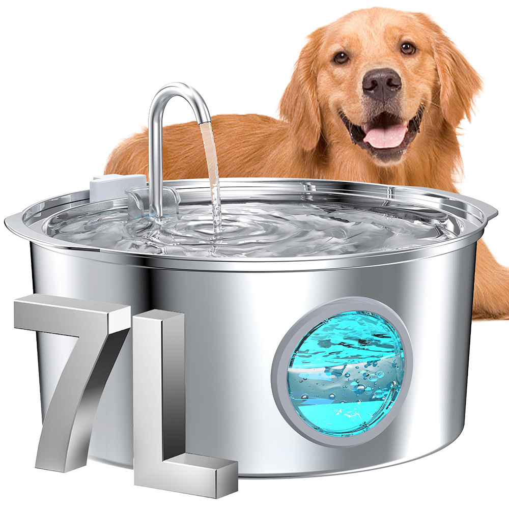 7L Stainless Steel Dog Water Fountain