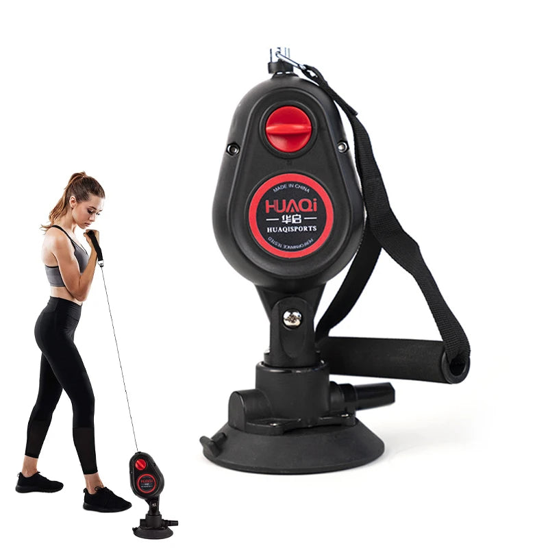 Fitness-Zugseiltrainer mit Saugnapf