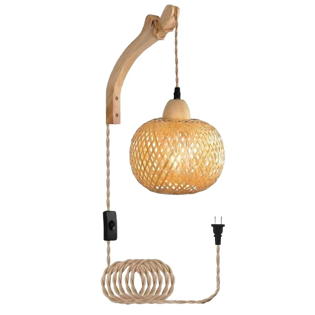 Plug-In Bamboo Wall Sconce