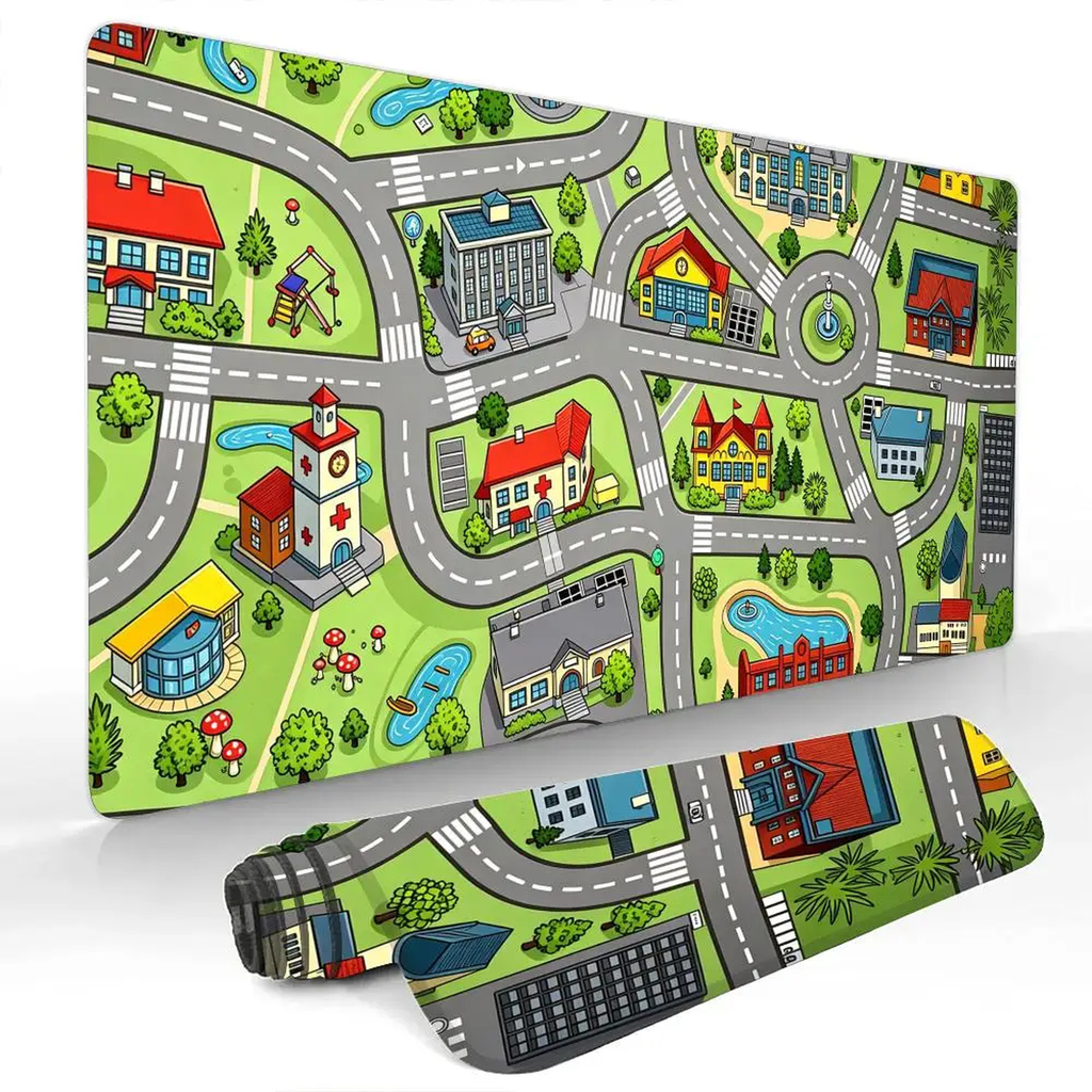 Cartoon City Road Desk Mat