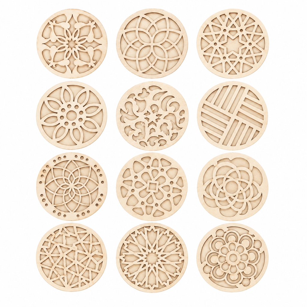 Double-Layer Wooden Coaster Painting Set