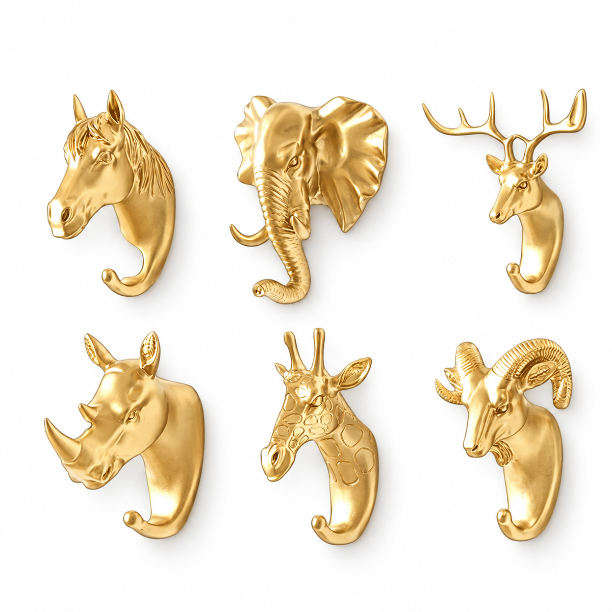Gold Animal Wall Hooks