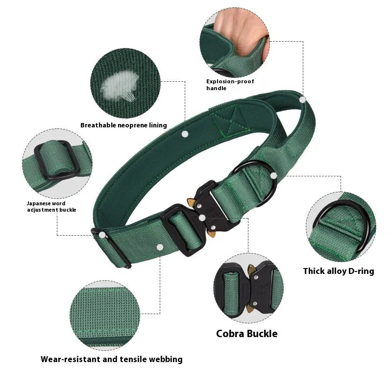 Tactical Collar Nylon Pet Release Buckle Outdoor Dog Collar