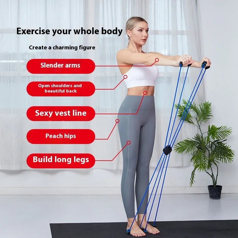 Versatile Eight Character Puller Resistance Band For Exercise And Fitness