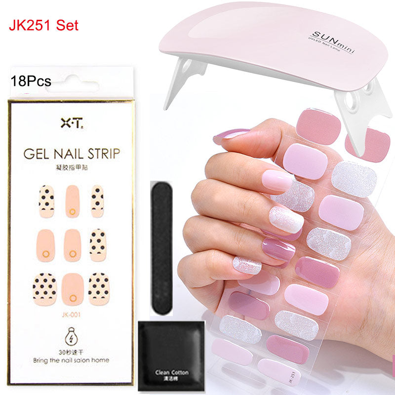 Gel-Nagelfolien mit UV-Lampen-Set
