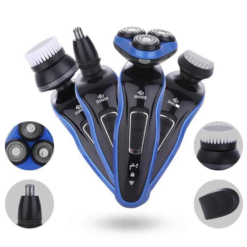 4 In 1 Electric Shaver Triple Blade Razor Men Clipper Rechargeable Trimmer