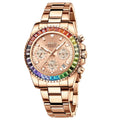 Fashion Steel Band Business Ladies Women's Trend Colored Diamond Watch