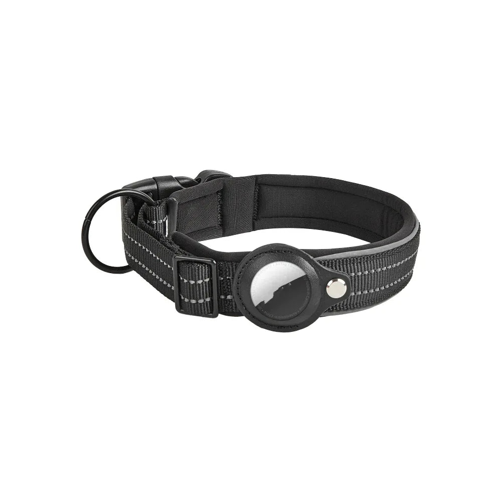 Airtag Leather Case Nylon Dog Cat Pet Anti-Lost Location Tracker Collar