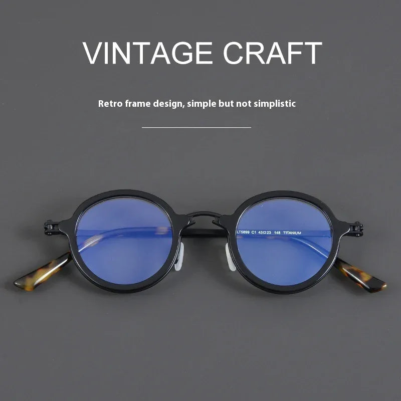 Pure Titanium Fashion Retro Trend Anti-Blue Light Glasses