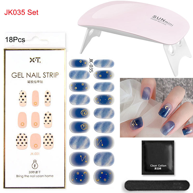 Gel-Nagelfolien mit UV-Lampen-Set