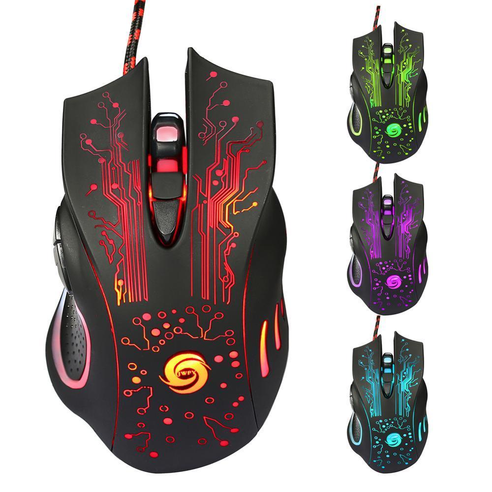 USB Wired 5500DPI Ergonomic Gaming Mouse With Colorful LED Lights For PC Laptop