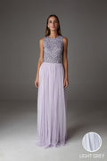 INES MAXI SKIRT LIGHT GRAY-0