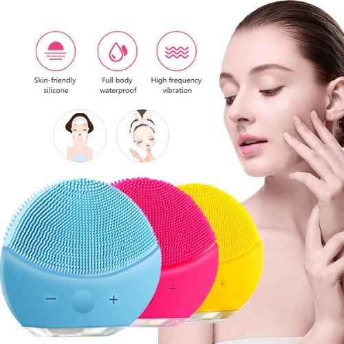 Gesichtsreinigungsbürste mit Vibrationsfunktion aus Silikon