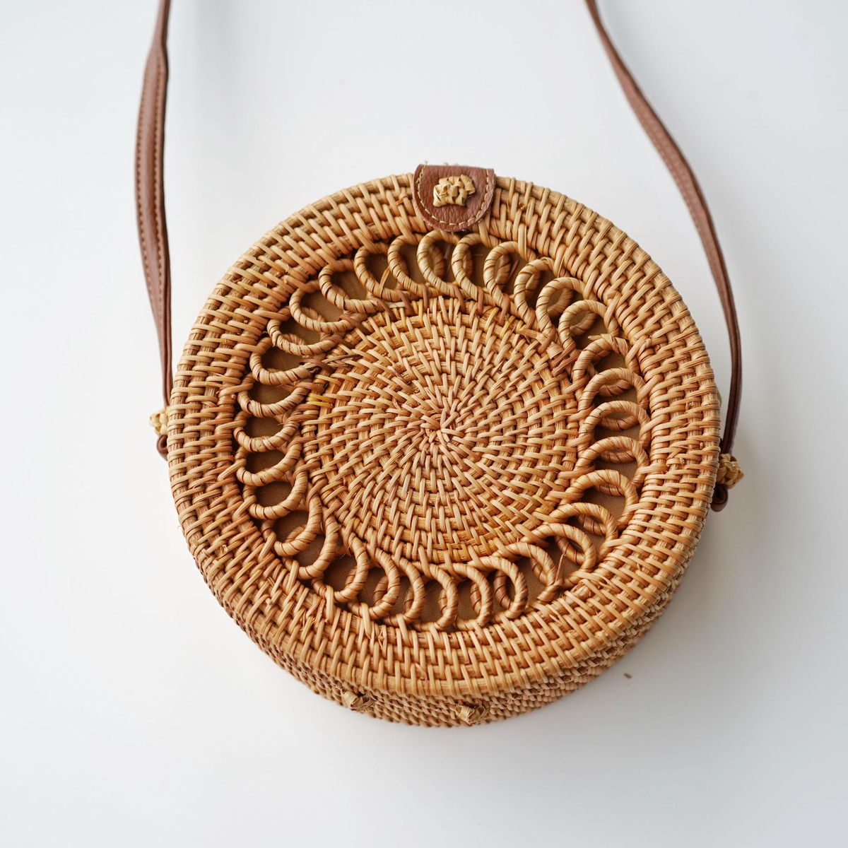 Handwoven Rattan Crossbody Bag