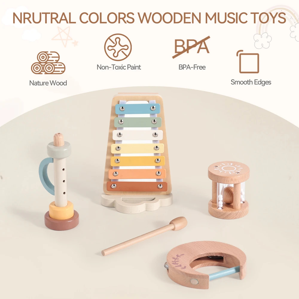 Wooden Musical Instrument Set