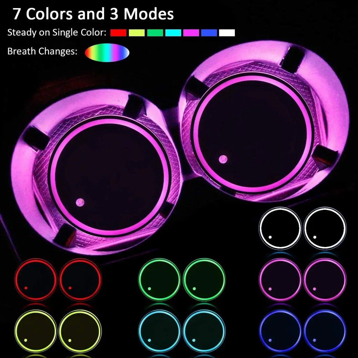 LED Car Cup Holder Light