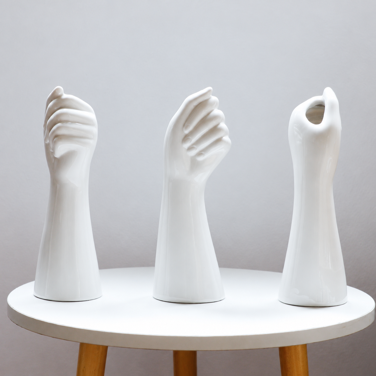 Hand-Shaped Ceramic Vase