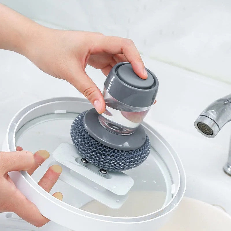 Automatic Liquid-fill Scrubber Kitchen Sponge for Washing Dishes Scrubbers Cleaning Utensil Spiral Scourers Cleaner for Pan Bowl
