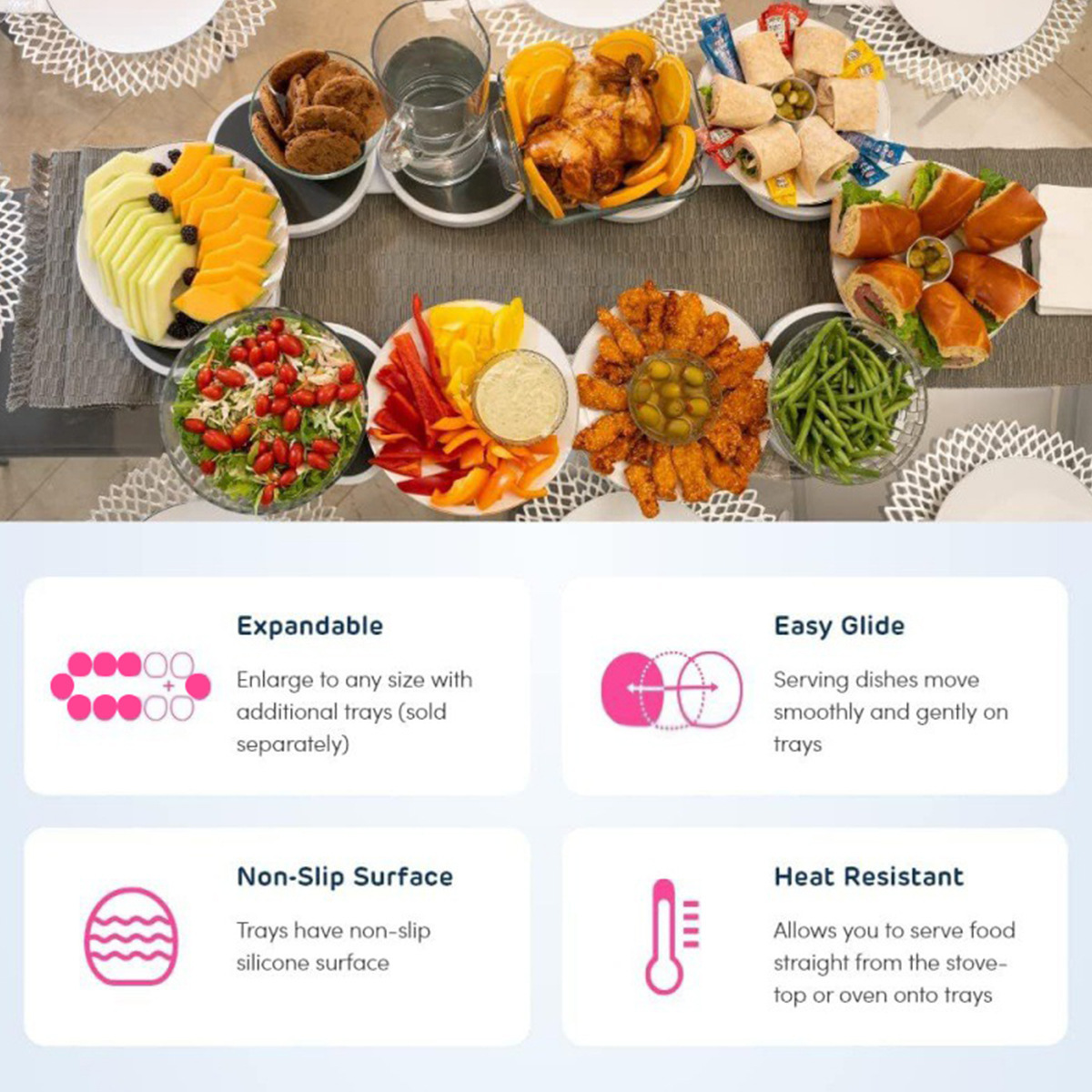 Expandable Eight Tray Lazy Susan