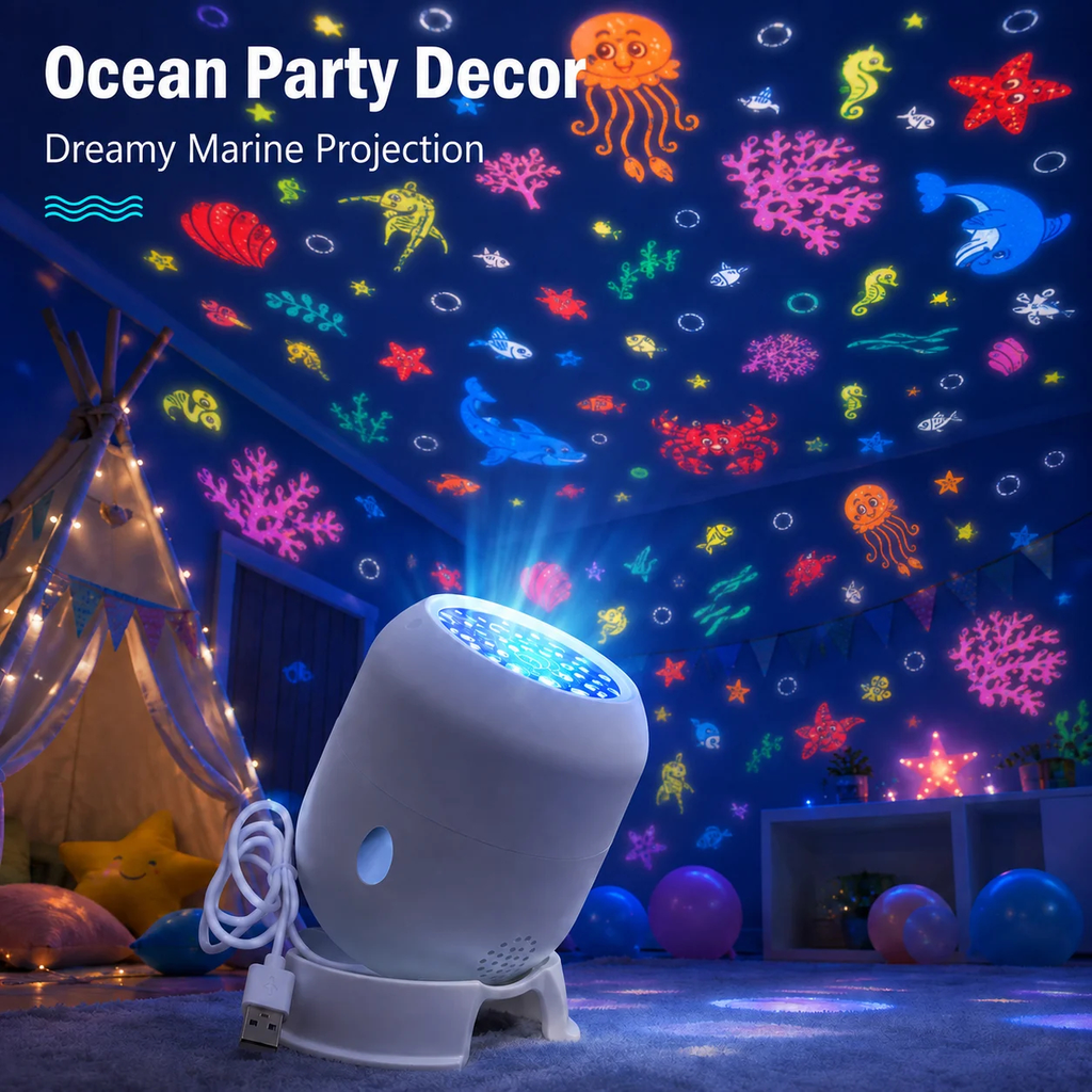 Ocean & Christmas Projection Night Light