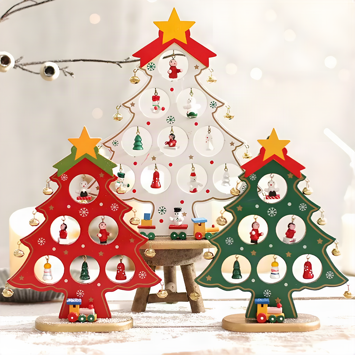 Wooden Tabletop Christmas Tree