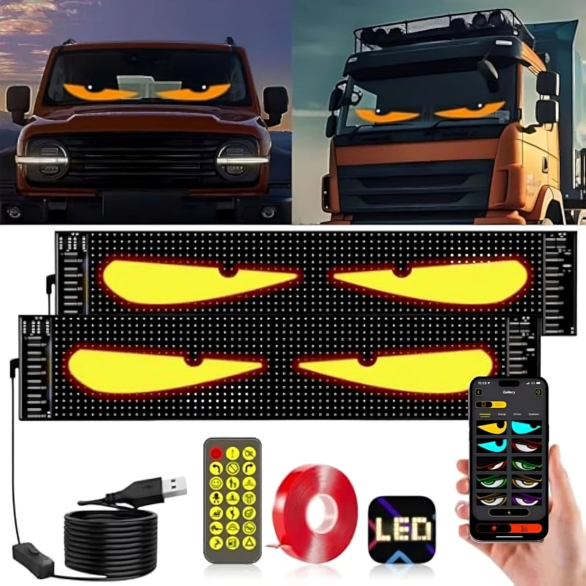 Dynamic Big Eye Lights For Windshield