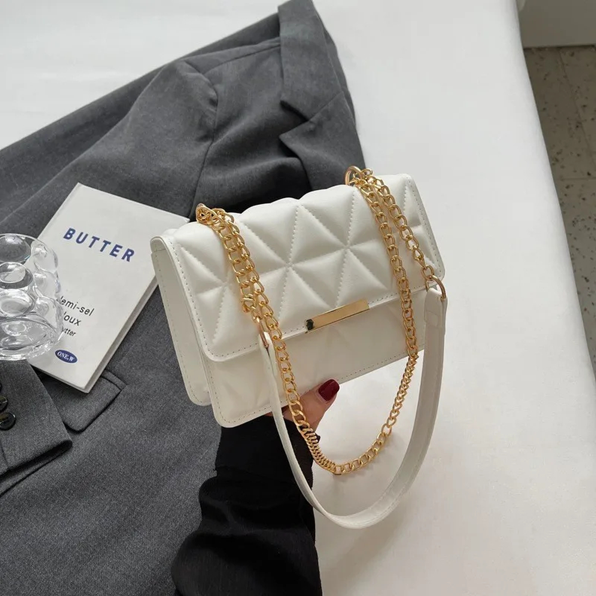 Quilted Chain Crossbody Bag