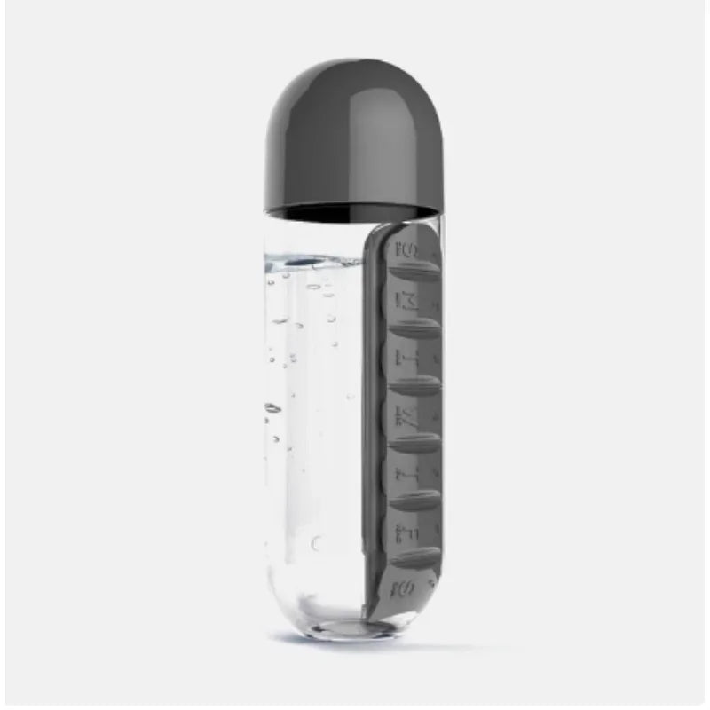 Wasserflasche mit Pillenorganizer