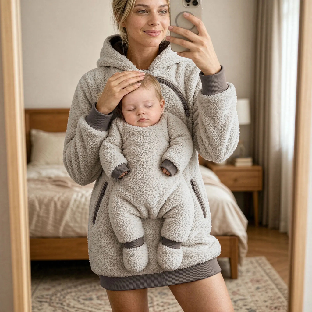 Sherpa Fleece Baby Pouch Hoodie